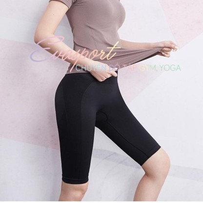 Quần Lửng cạp cao tập gym, yoga, aerobic nữ MISSHINE vải dệt kim ,co giãn tốt, mặc ôm dáng, nâng mông, tôn vòng 3