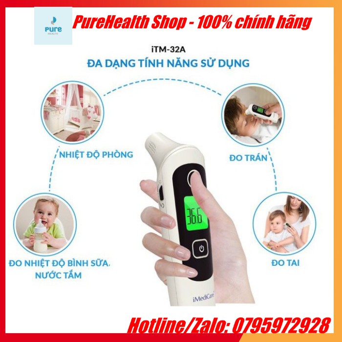 [100% Chính Hãng]Nhiệt kế hồng ngoại cao cấp IMEDICARE iTM-32A