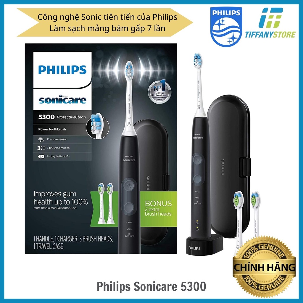 Bàn chải đánh răng điện Philips Sonicare ProtectiveClean 4100 5100 5300 - Hàng chính hãng