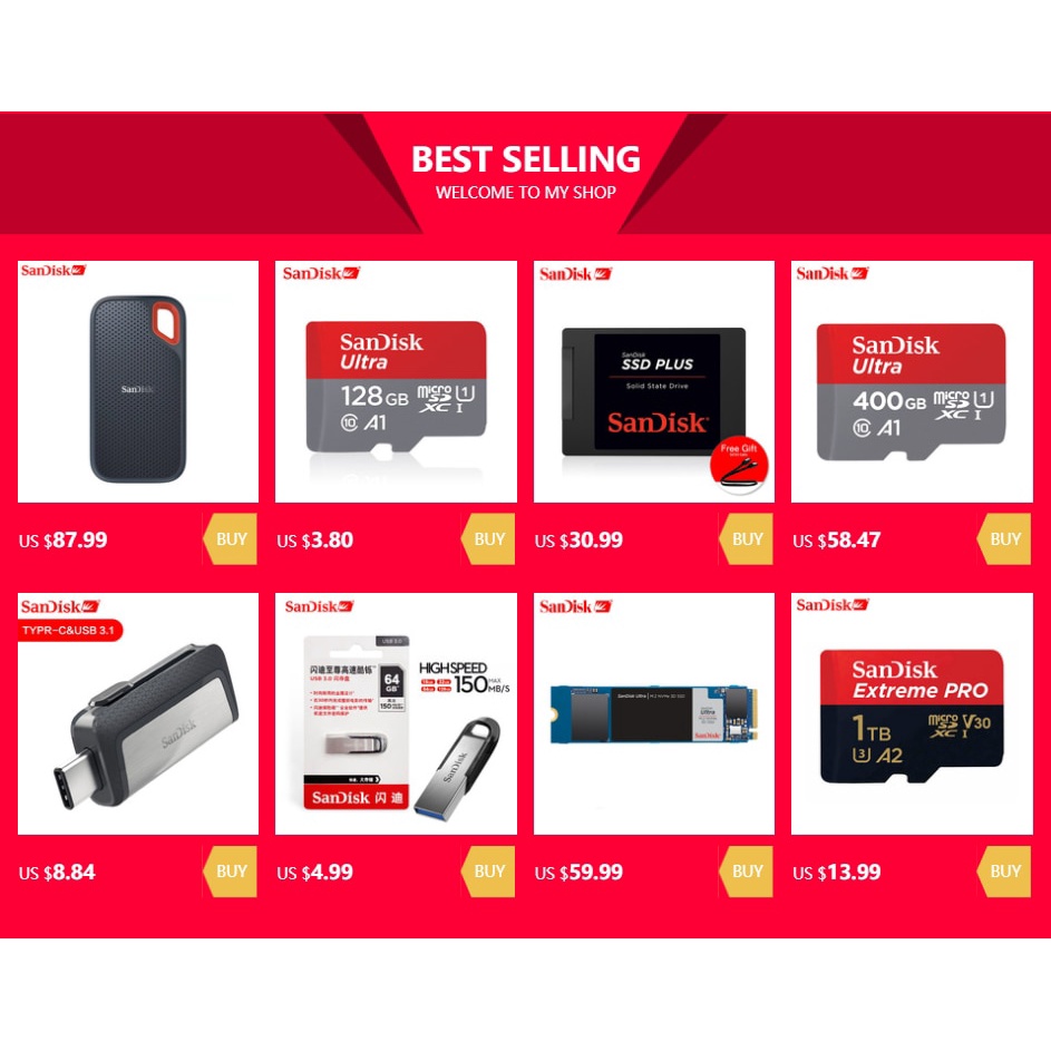 Thẻ Nhớ Sandisk 1tb tf micro sd 64gb 128gb 1tb 512g class 10 u3 a2 v30 1tb tf Cho gopro | BigBuy360 - bigbuy360.vn