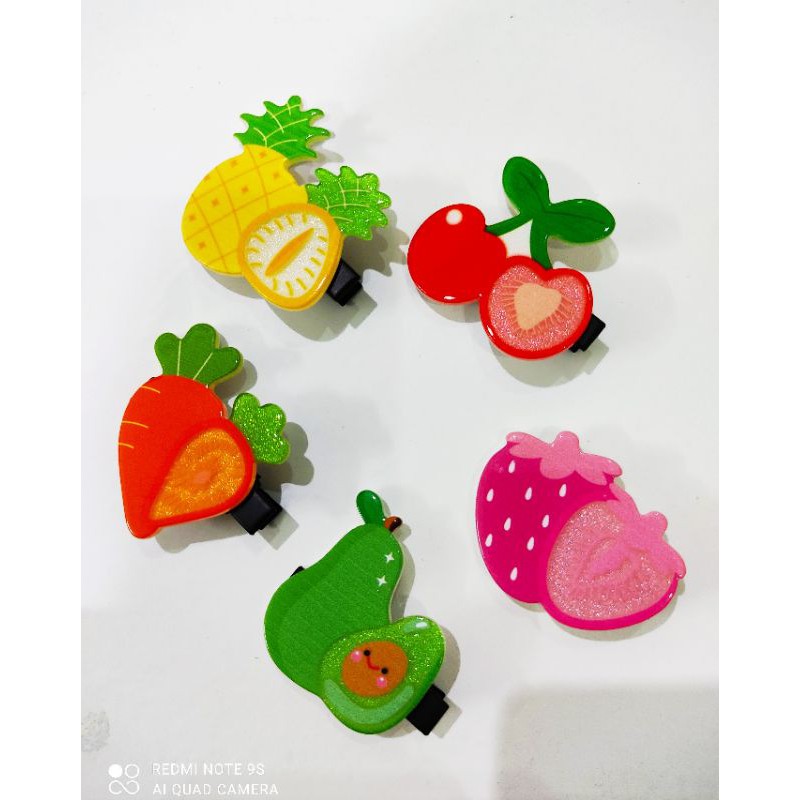 Set 10 kẹp tóc kiểu dáng trái cây phong cách Hàn Quốc đáng yêu dành cho bé - Selenshop