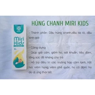 DẦU HÚNG CHANH MIRI KIDS
