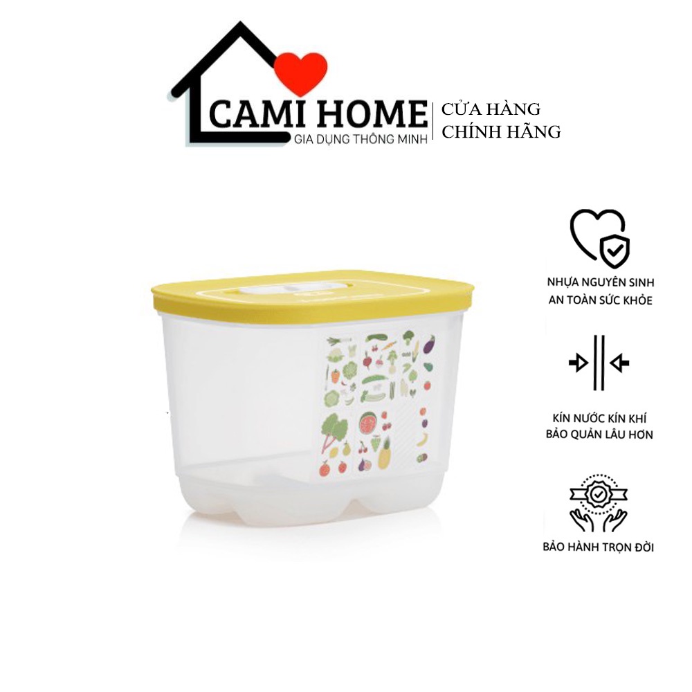 Hộp Ventsmart Tupperware dung tích 1.8L trữ rau củ trái cây có nút hô hấp giữ tươi lâu hơn