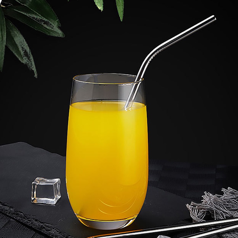 Bộ Ống Hút Inox 304 Kiểu Thẳng/Elbow Kèm Cọ Vệ Sinh