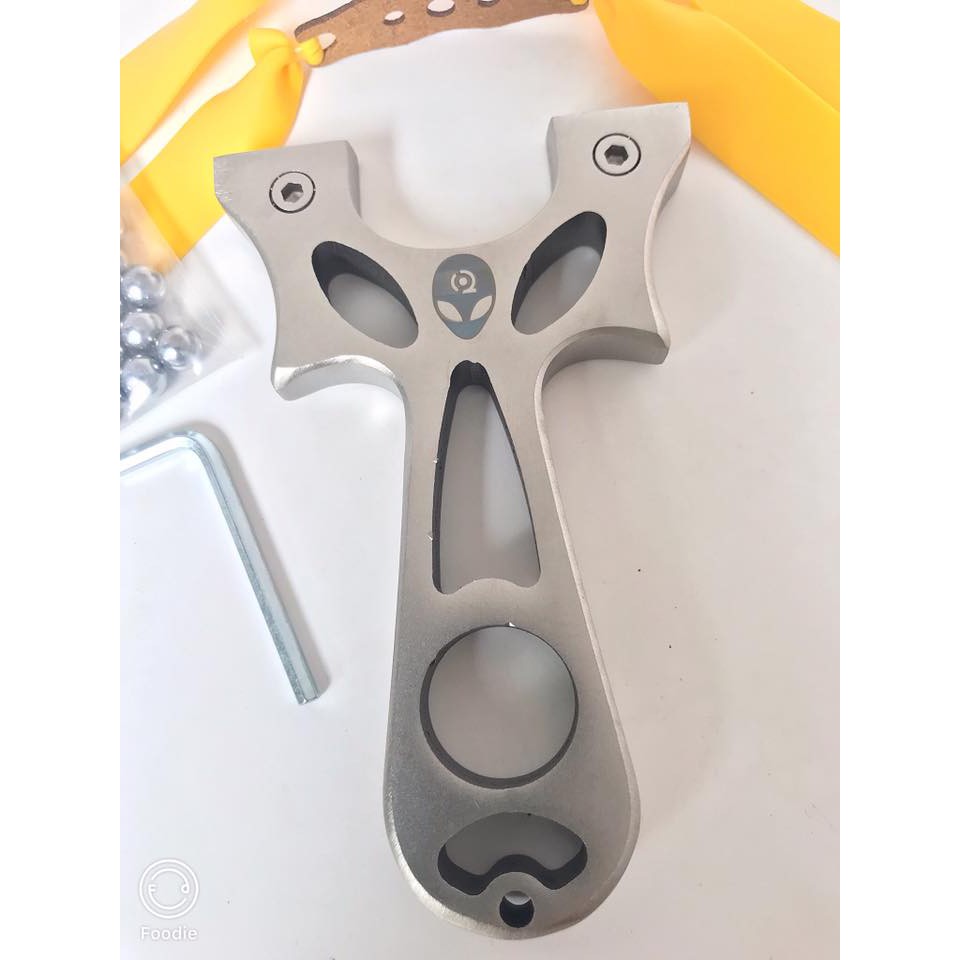 Ná Cao Su UFO - Ná Thun INOX 304 Nguyên Khối Cao Cấp Tặng Kèm Dây Ná 2 Lớp Dày 1mm