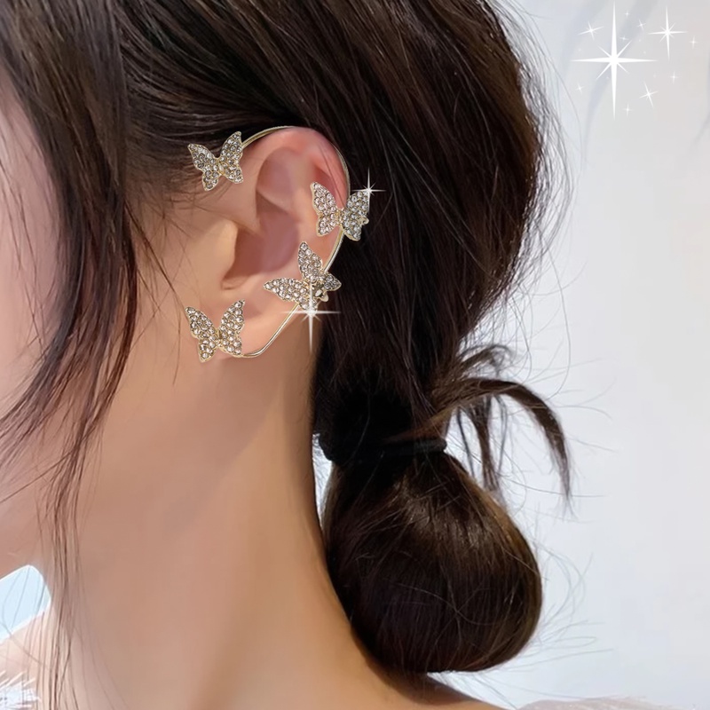 1 bông tai hình cánh bướm đính đá zircon phong cách Bohemia đơn giản cho nữ