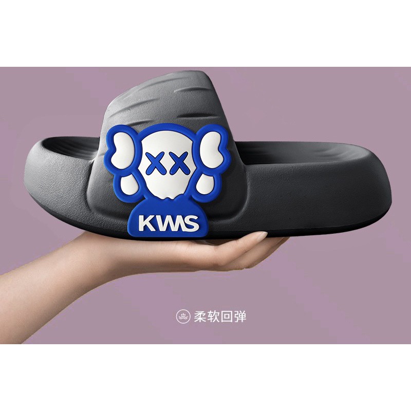 Dép nam nữ quai ngang bánh mì độn đế ullzang họa tiết cute, chất eva siêu bền êm chân không ngấm nước