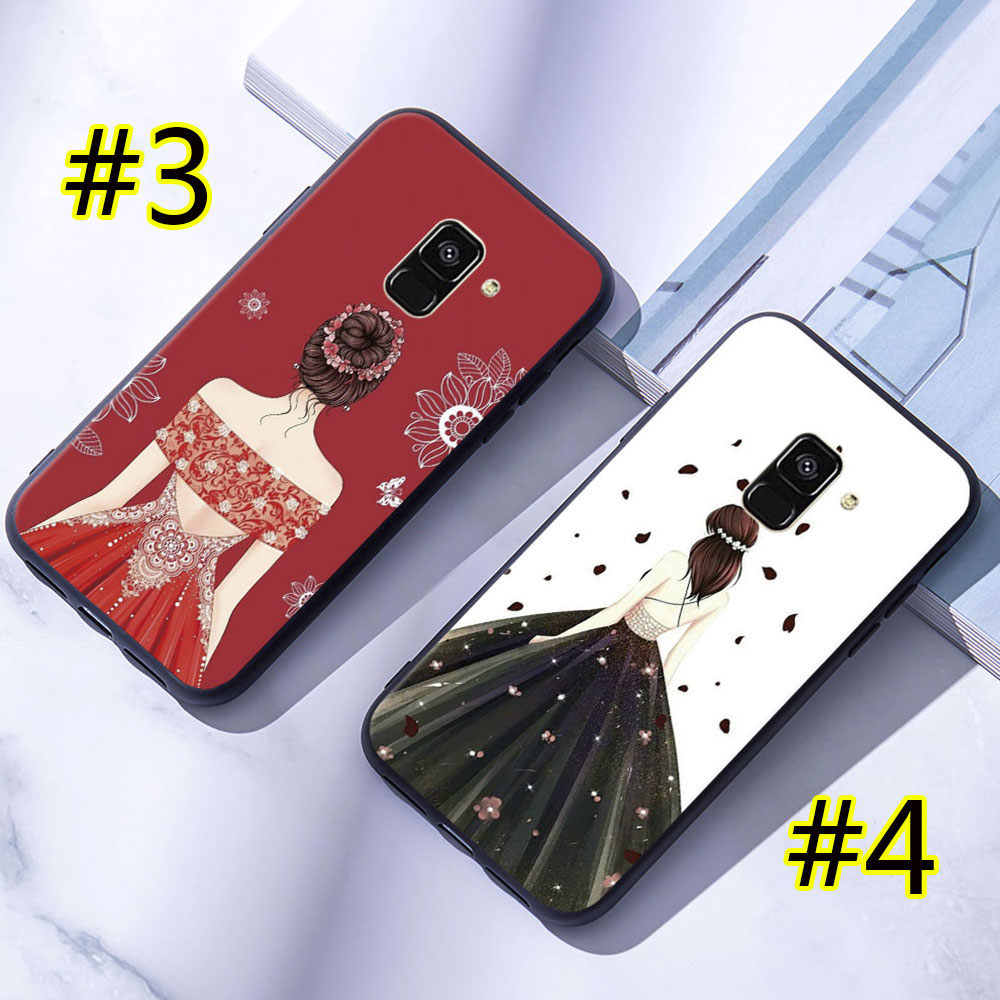 Ốp Lưng Silicone Mềm In Hình Cô Gái Cho Samsung Galaxy A6 / A8 Plus / A7 / A9 2018