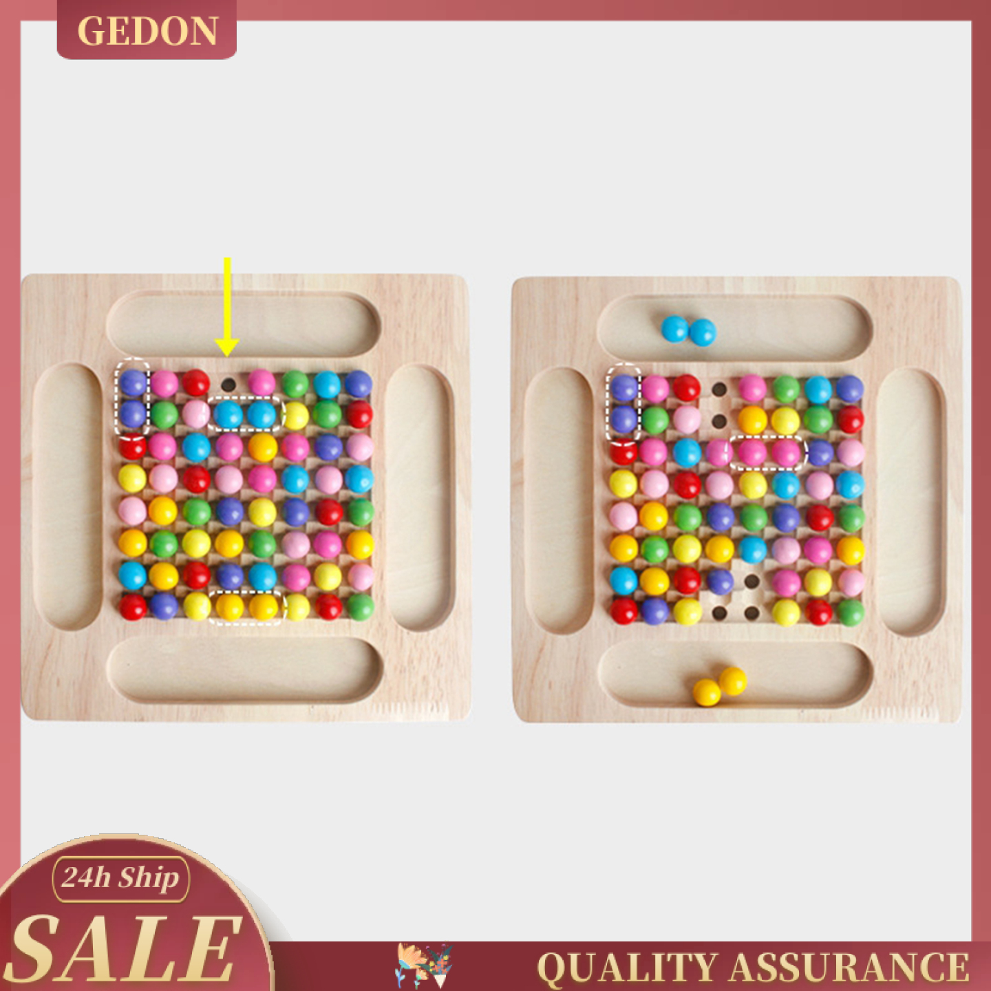 Wooden Puzzle Counting Sorting Stacking Art Clip Beads Game Early Educational Hand-Eye Coordination Brain Training Solution