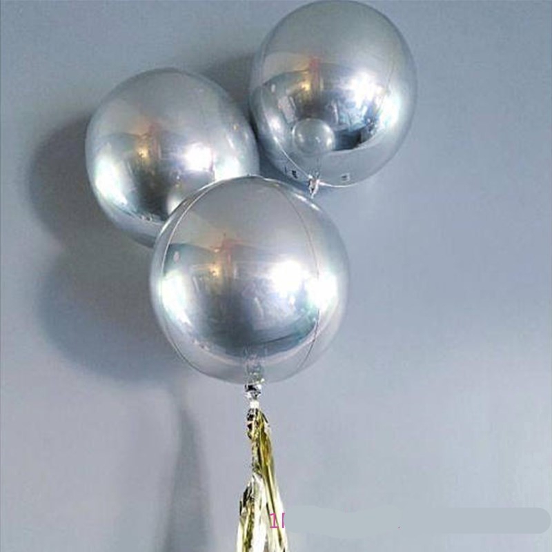 Bong Bóng Nhôm 4D22inch Hình Tròn Màu Vàng Hồng Dùng Trang Trí Tiệc Cưới