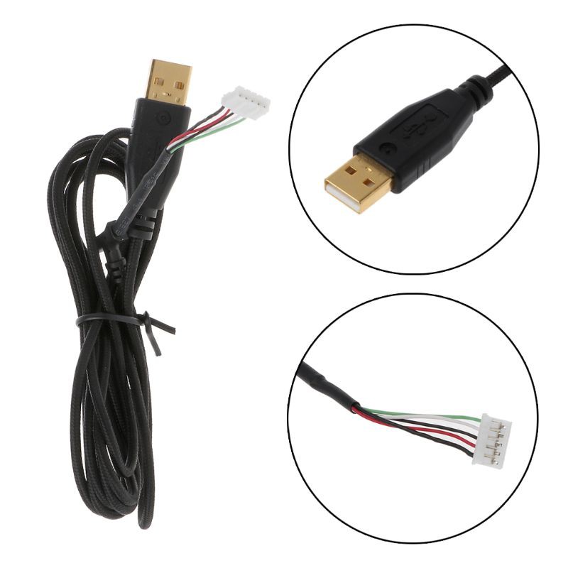 ♡♡ Gold Plated Durable Nylon Braided Line USB Mouse Cable Replacement Wire for Razer Imperator Gaming Mouse