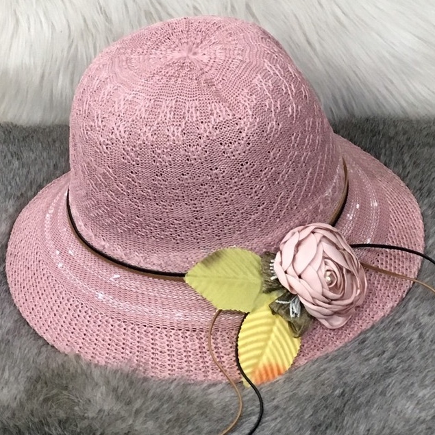 Mũ cói FREESHIP XTRA nón cói vành đính hoa hàng Quảng Châu chất cói mềm