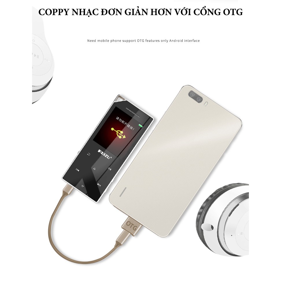 Máy nghe nhạc thể thao MP3 Bluetooth Ruizu D05 Bộ nhớ trong 8Gb - Khung viền cắt CNC cao cấp có loa noa ngoài