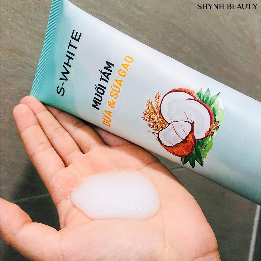 Muối Tắm Dừa &amp; Sữa Gạo tẩy tế bào chết S-White 250ml