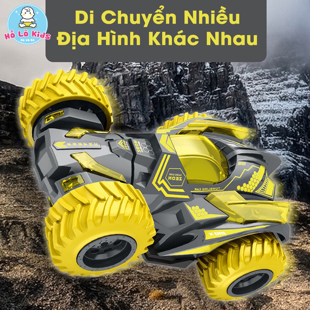 Ô tô đồ chơi xe địa hình đầu xoay 360 độ, xe ô tô bánh đà cao cấp cho bé Hồ Lô Kids