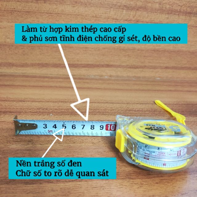 THƯỚC KÉO LỖ BAN 2 MẶT CAO CẤP YELANG / Chất liệu thép không gỉ - Vỏ nhựa cứng trong suốt thẩm mỹ