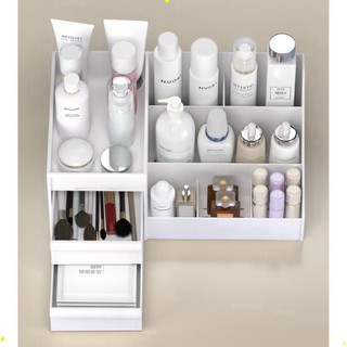 Kệ đựng mỹ phẩm mini 3 tầng Hộp để đồ trang điểm  nhựa đa năng