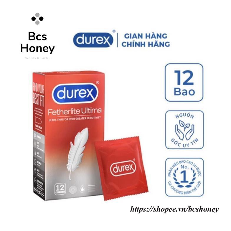 Bao cao su durex fetherlite siêu mỏng tăng cường khả năng cương cứng mang lại nhiều khoái cảm hộp 12c