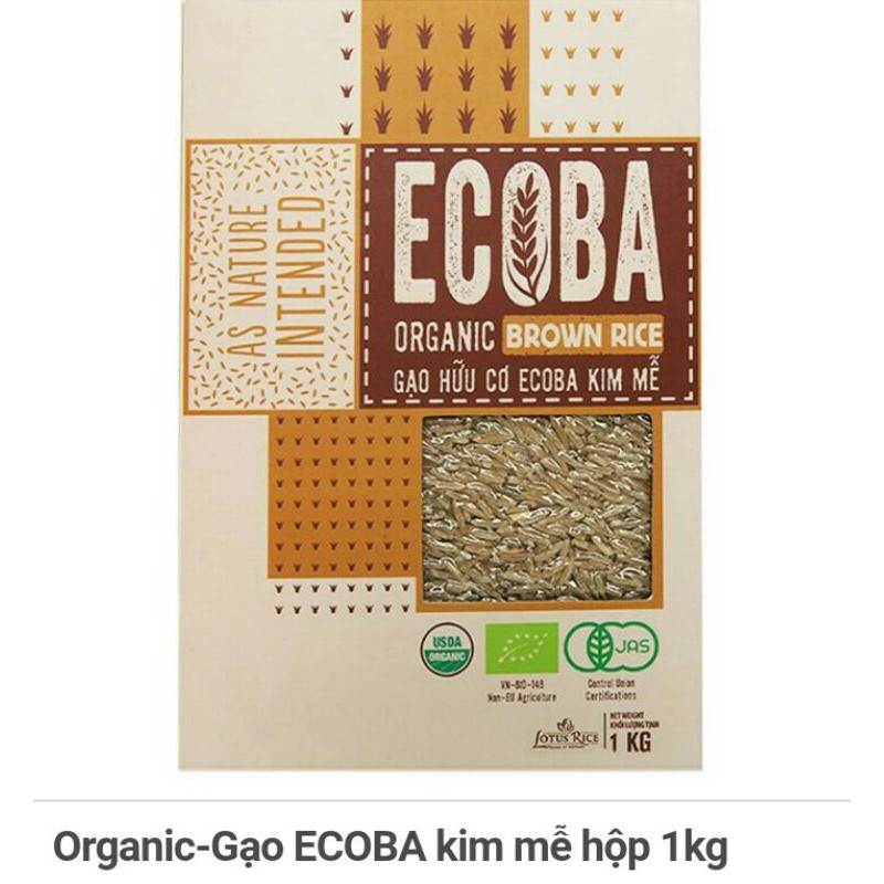 Organic-Gạo ECOBA huyền mễ/ kim mễ/ ngọc mễ/ huyết rồng/ Sakura hộp 1kg