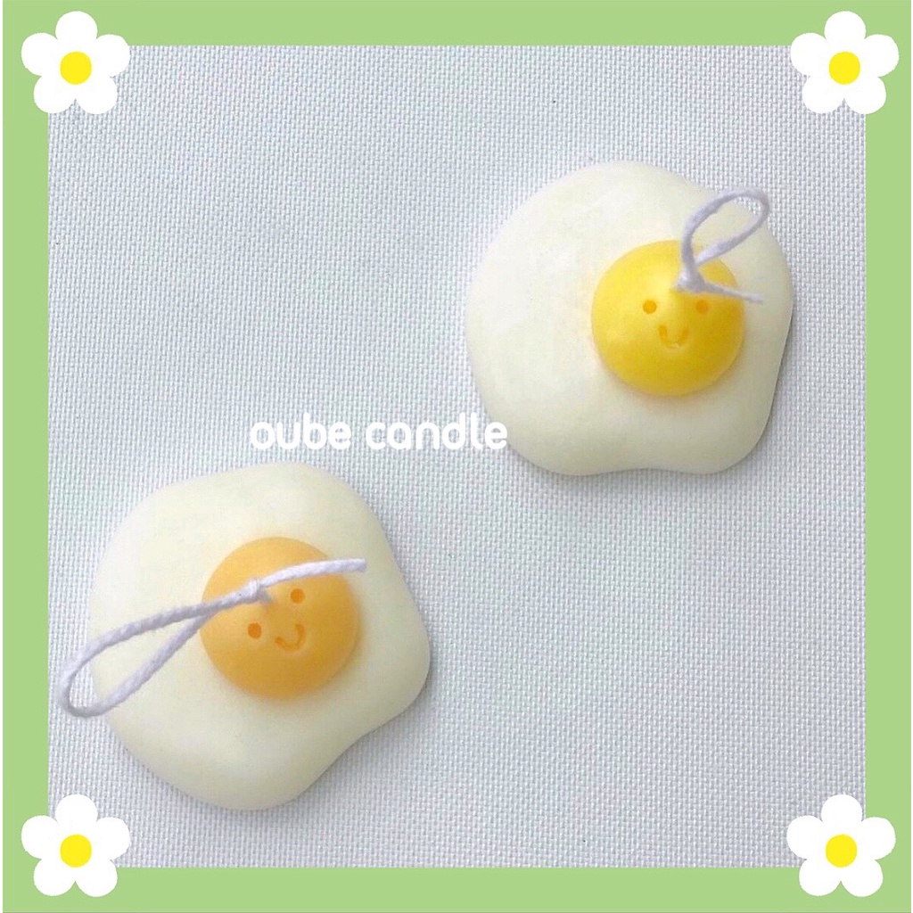 Nến Thơm Cao Cấp Tinh Dầu Thiên Nhiên Tạo Hình Trứng Ốp La Cười Hương Bất Ngờ 40g | Oube Candle NT83