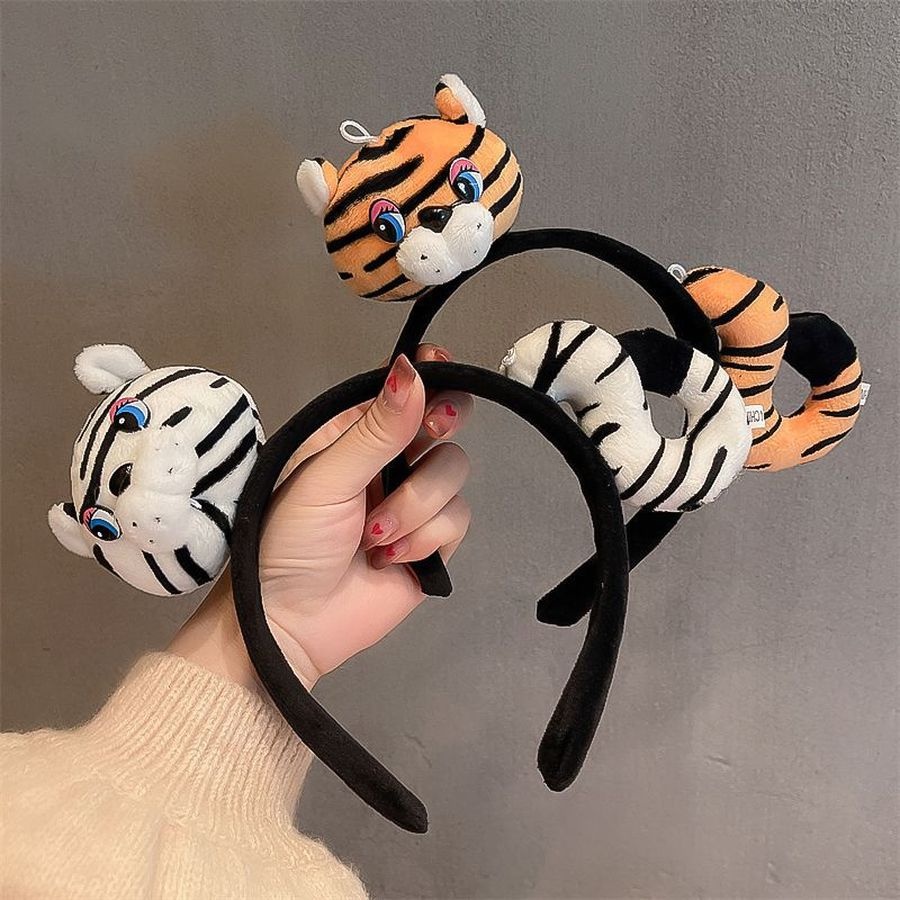Băng đô lông nhung hình hổ hoạt hình dễ thương xinh xắn