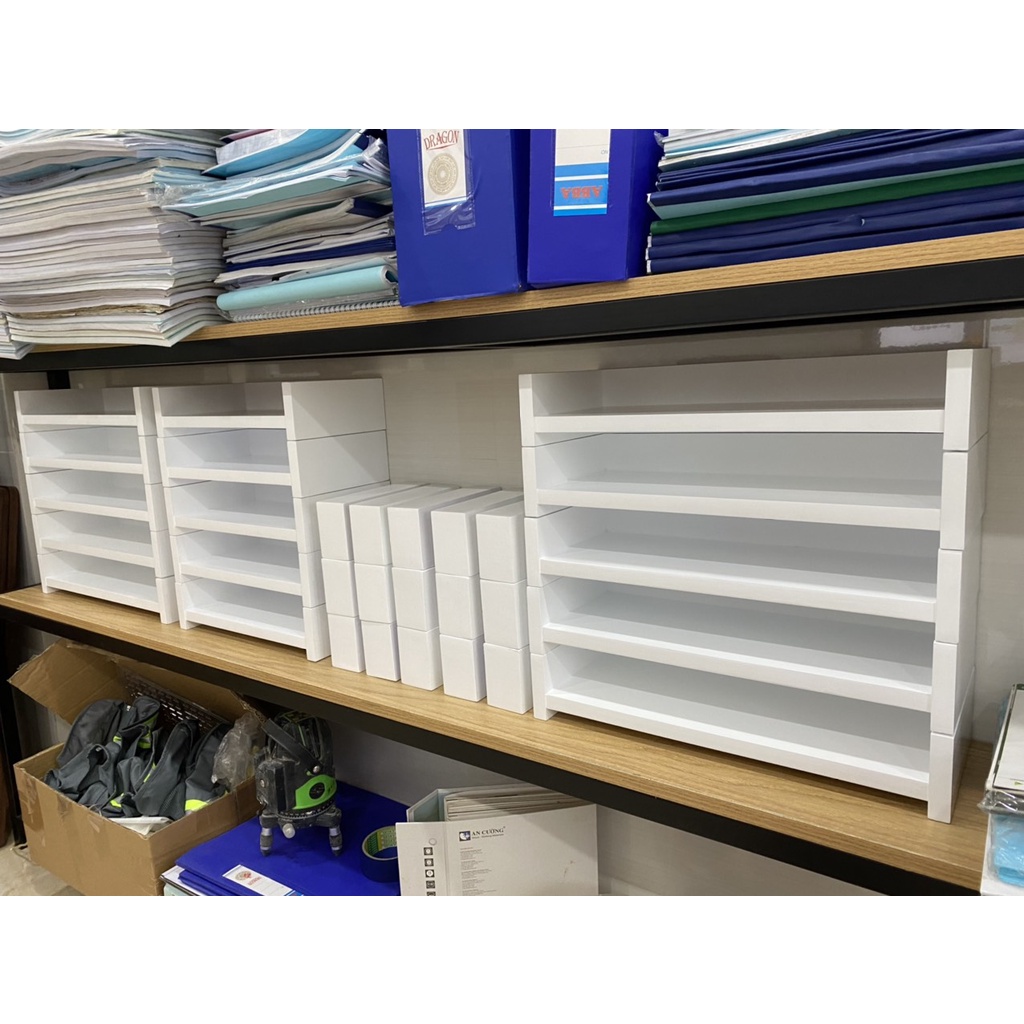 Hộc Ngăn và Chân Kê MDF Trắng