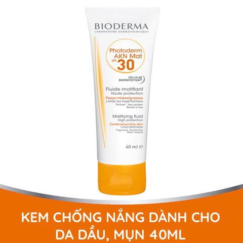 Kem Chống Nắng Da Dầu Mụn Bioderma Photoderm AKN Mat SPF 30 40ml