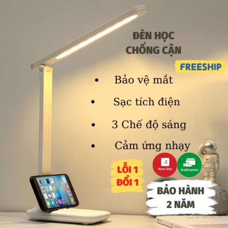 Đèn học, để bàn làm việc tích điện cấu tạo đèn Led chống mỏi mắt khi đọc sách