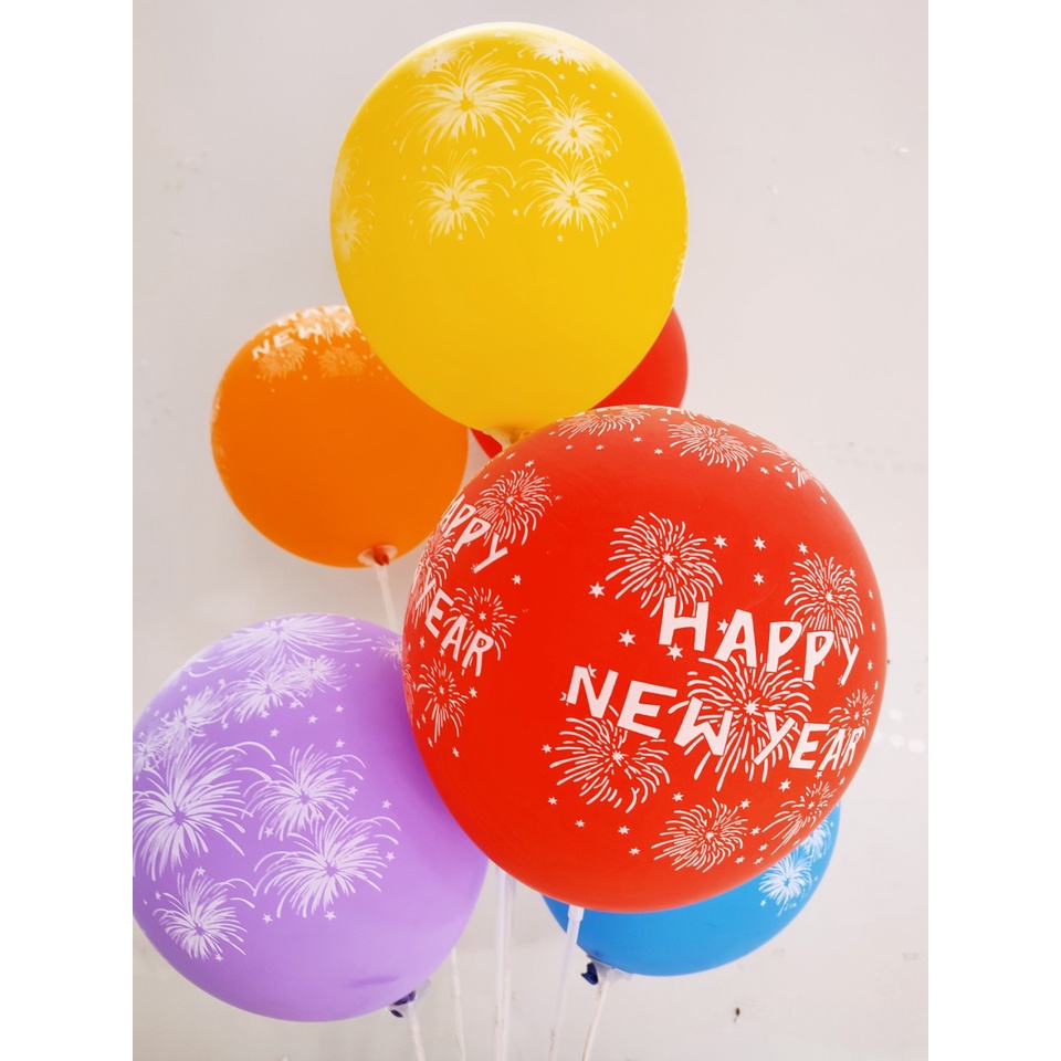Bóng in hpny, bóng happy new year đủ màu