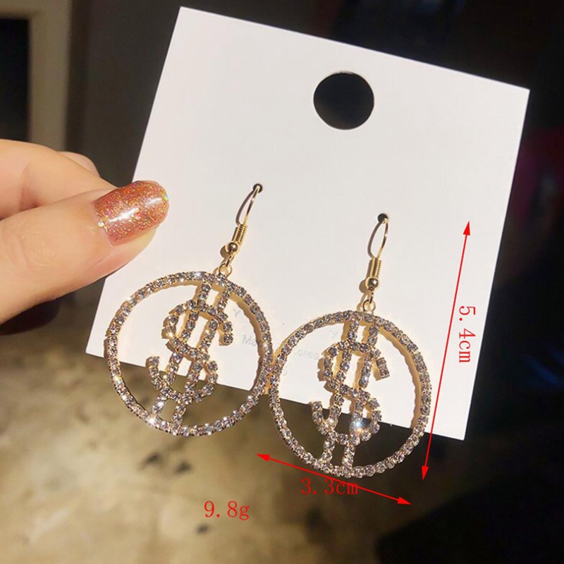 Khuyên tai nữ hình tiền đô la phong cách thời trang độc đáo