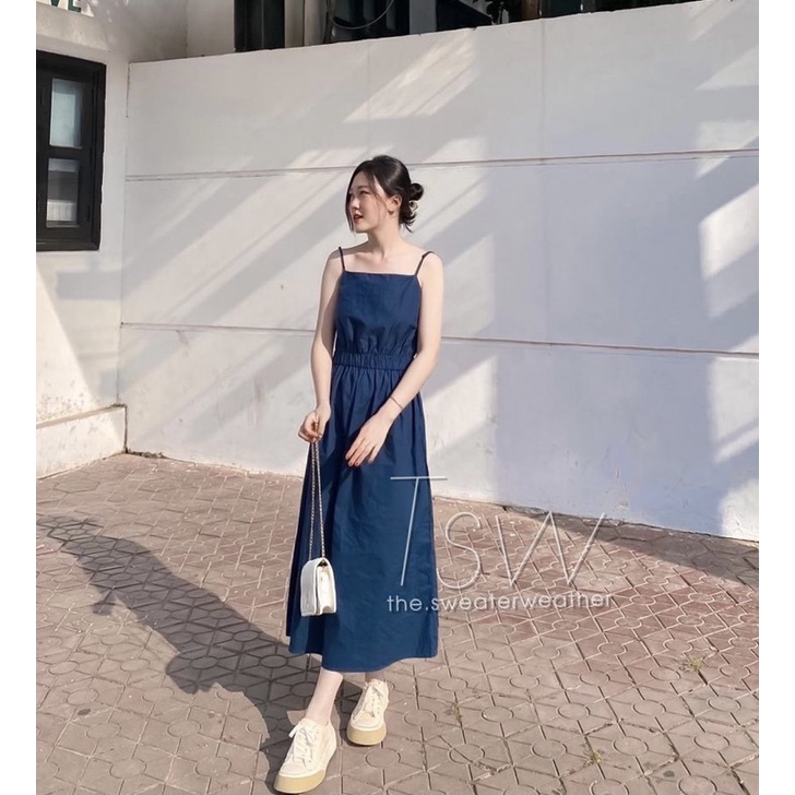 [Ảnh thật/Sẵn]Váy-đầm 2 dây thô chun eo có dây điều chỉnh | BigBuy360 - bigbuy360.vn