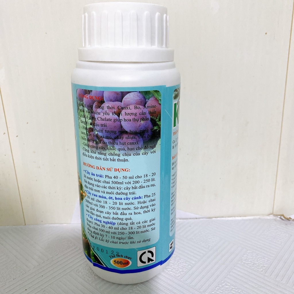 Phân Bón Lá Siêu Canxi Bo Vi Lượng, Hạn Chế Rụng Hoa, Tăng Đậu Quả, Chống Nứt Trái Chai 500ML