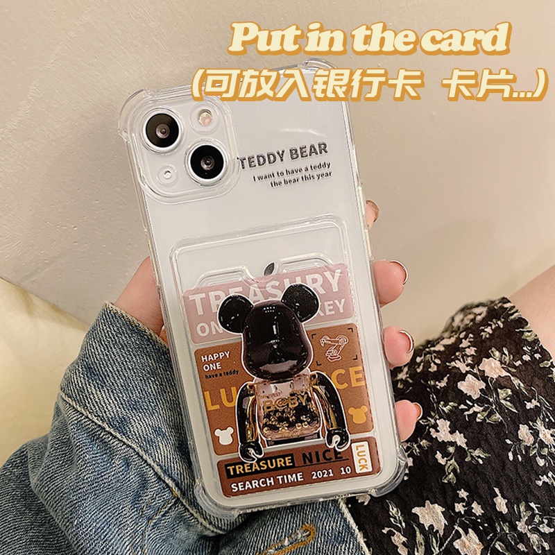 Ốp Điện Thoại Silicon TPU Mềm Trong Suốt Chống Sốc Có Ngăn Đựng Thẻ Cho Iphone 13 Pro Max 12 11 Pro Max Xs X Xr 6s Plus 8 7 Plus Se20