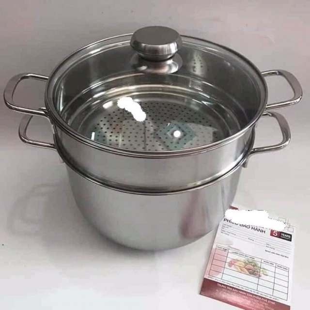 Nồi xửng hấp Đông Á 2 tầng loại cao sz 28 ( inox cao cấp)