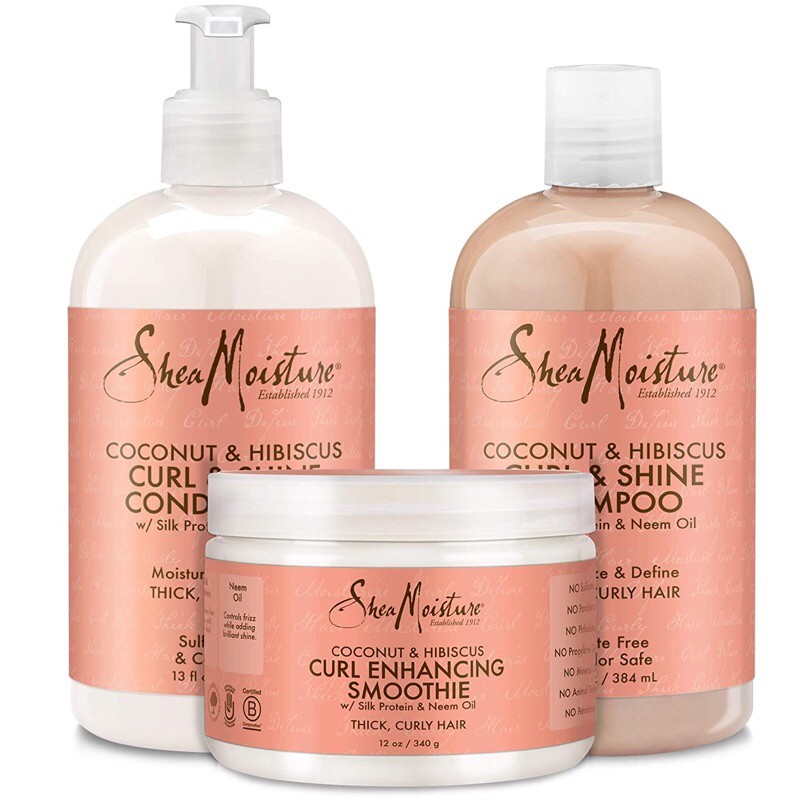 Cặp gội xả giữ nếp uốn Shea Moisture Coconut &amp; Hibiscus