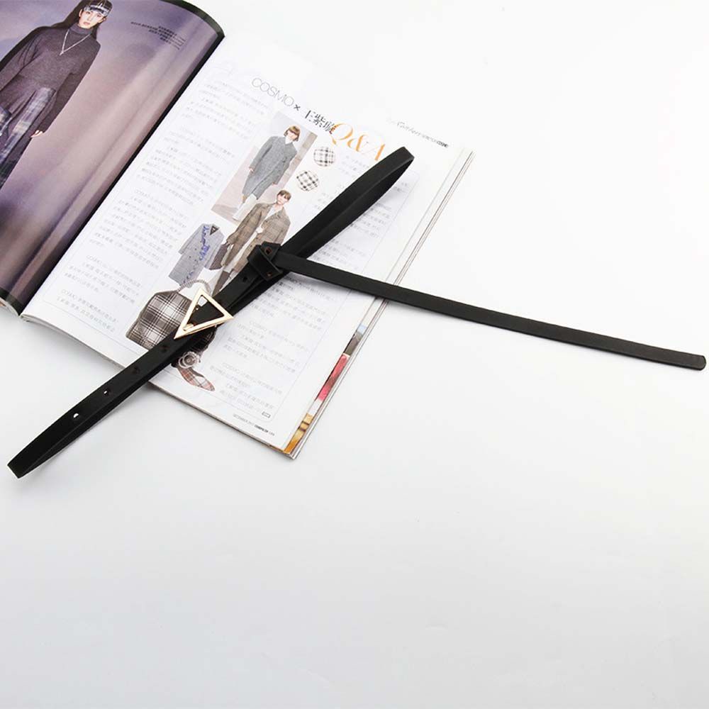 Thắt lưng da PU khóa tam giác nhiều màu sắc phong cách vintage dành cho nữ