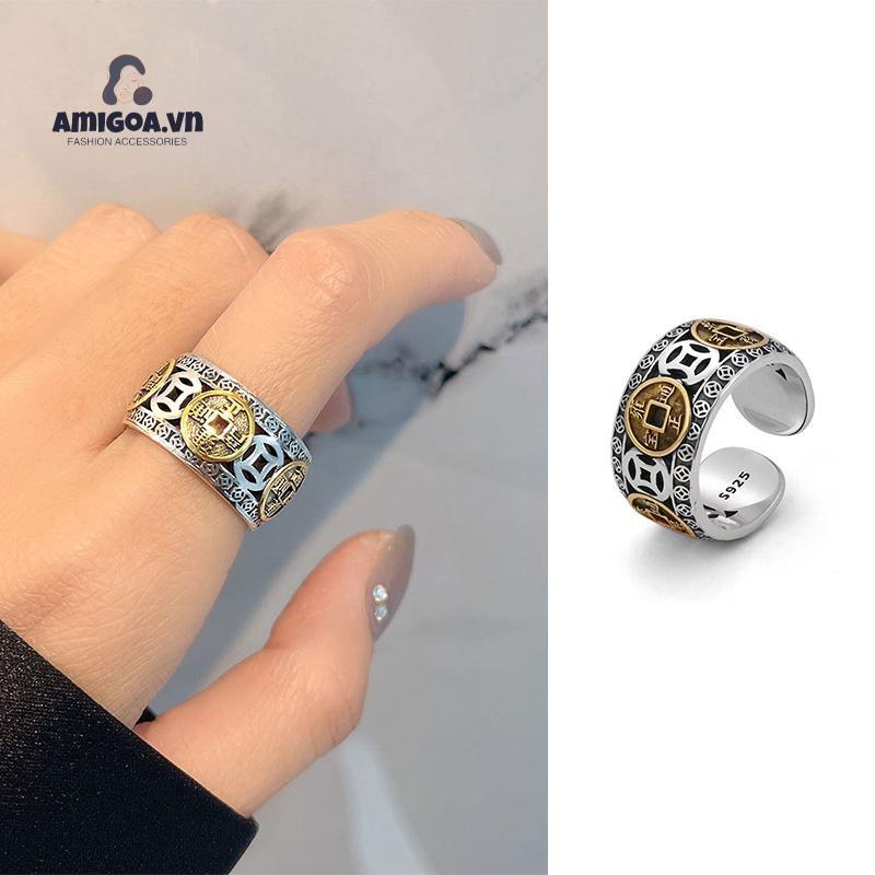 ✨✨Nhẫn Hợp Kim Đồng Xu Hoàng Đế Phong Cách Retro Thời Trang Cá Tính Dành Cho Nam Và Nữ