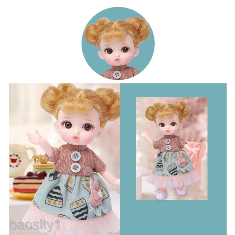 Búp Bê Baosity 1 / 16cm Mặc Đồ Thời Trang Cho Bé Gái Có Thể Di Chuyển 12 Khớp