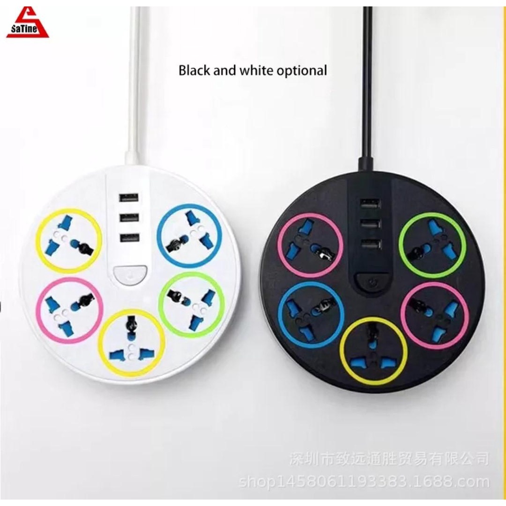 Ổ Cắm Điện SaTine 5 Ổ Cắm USB, Phích Cắm Điện Usb, Phích Cắm Ba Chân, Phích Cắm 3 Chân, Phích Cắm Mở