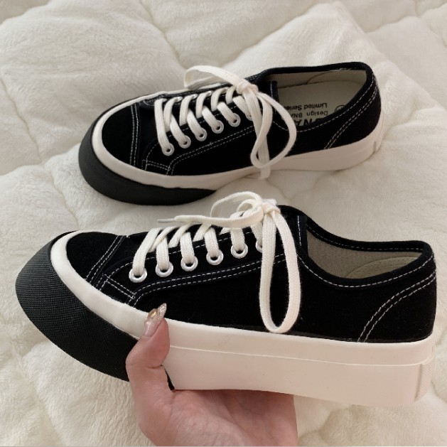 Giầy nữ FreeShip Giày nữ sneaker thấp cổ buộc dây nhiều màu mới