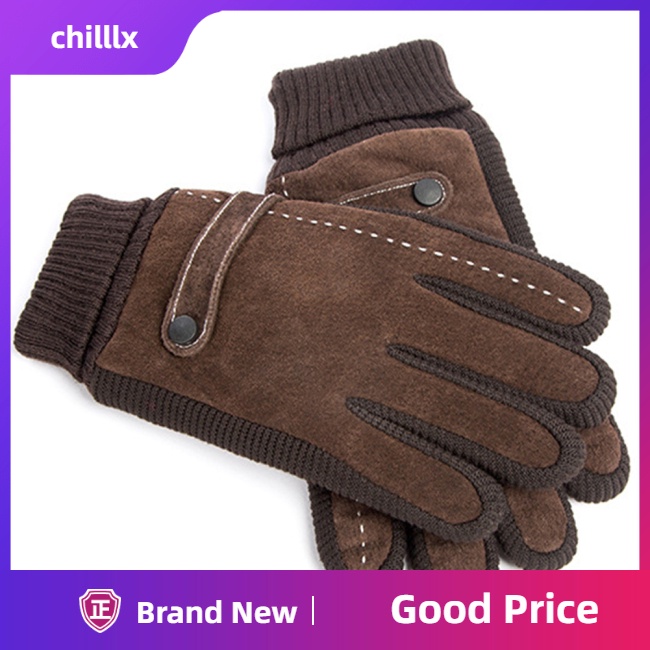 Găng Tay Da Lộn Giữ Ấm Mùa Đông Có Thể Chạm Màn Hình Cảm Ứng Dành Cho Nam