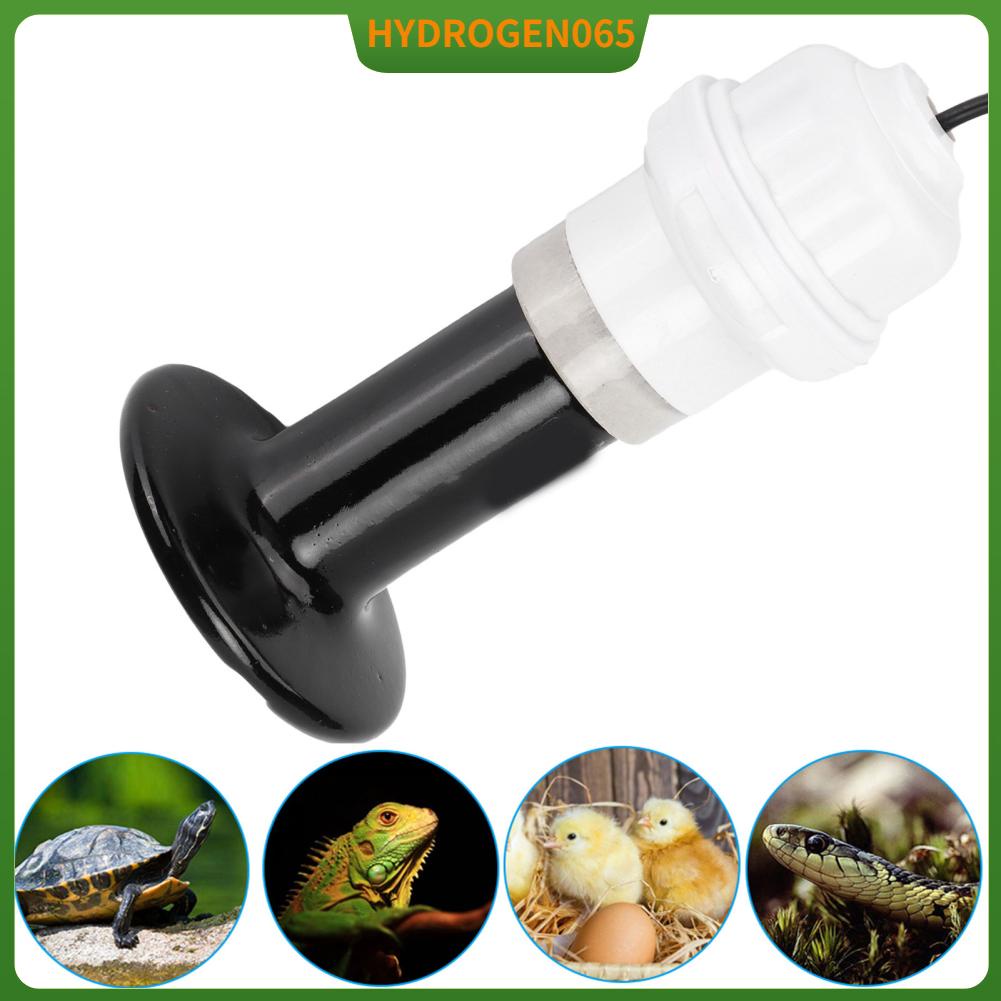Hydrogen065 Giá đỡ đèn sưởi E27 với bóng phát nhiệt bằng gốm hồng ngoại cho động vật lưỡng cư bò sát 100W
