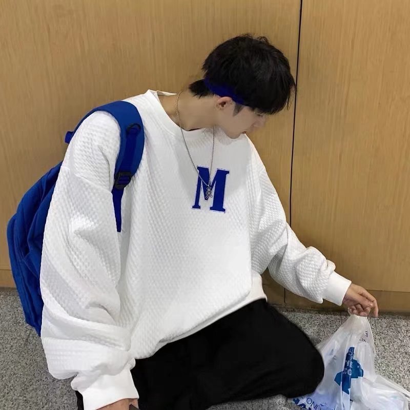 Áo Sweater Cổ Tròn Tay Dài Dáng Rộng Thời Trang Mùa Thu 2022 Mới Cho Nam