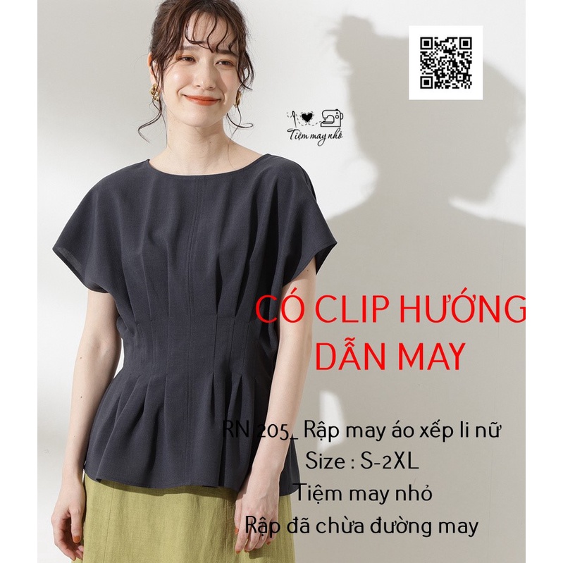 RN205_rập giấy may áo xếp li nữ