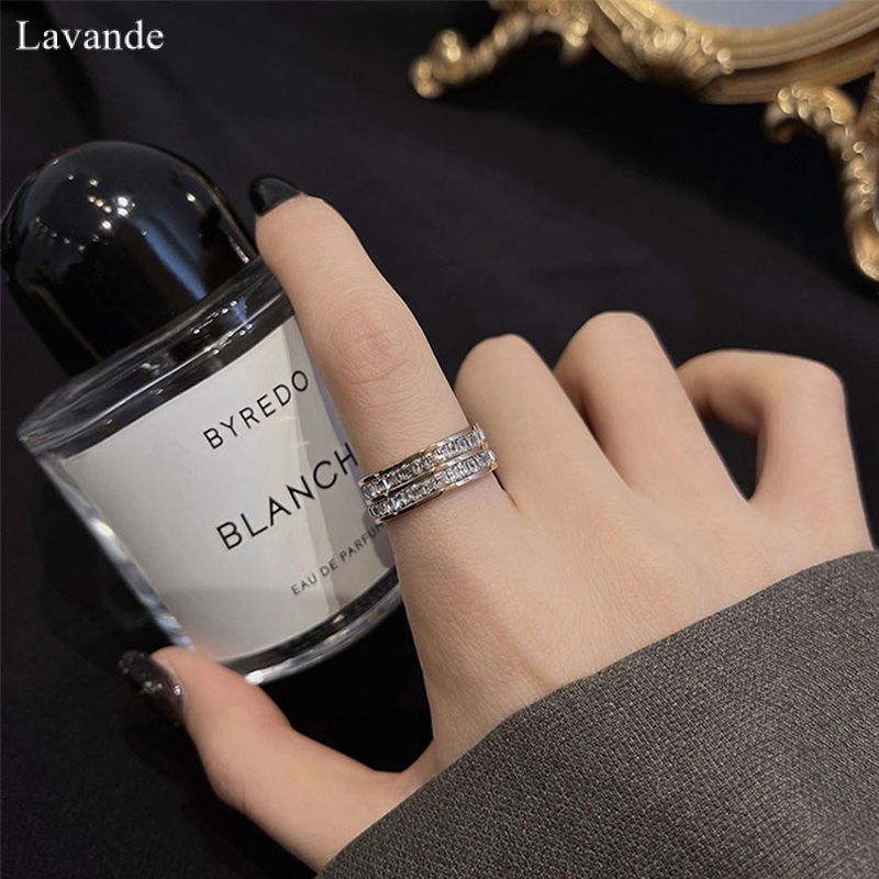 Nhẫn Thép Titan Đính Đá zircon Tinh Tế Phong Cách Hàn Quốc ussr