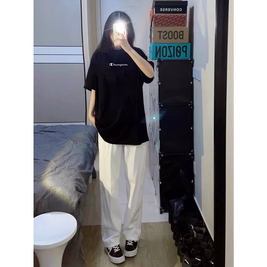 Áo phông champion, áo thun in logo, chất cotton thoáng mát, form rộng, Dorystore