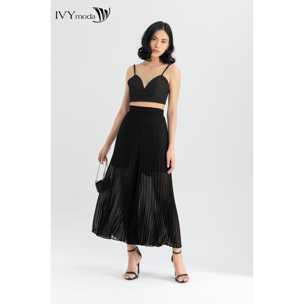 [NHẬP WABRTL5 GIẢM 10% TỐI ĐA 50K ĐH 250K ]Quần Chiffon nữ xếp ly thiết kế IVY moda MS 22M6499