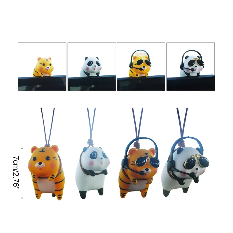Rox Dây Treo Trang Trí Bảng Điều Khiển Trung Tâm Xe Hơi Hình Gấu Trúc/Hổ Xinh Xắn