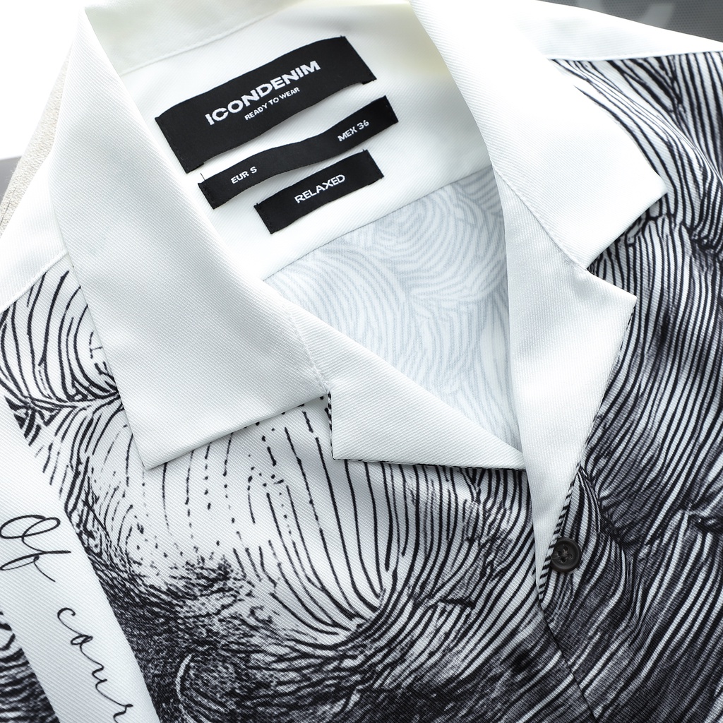 Áo sơ mi nam tay ngắn ICDN The Island Chính Hãng 160STORE chất sơ mi vân chéo dày dặn form relaxed - SMID0091