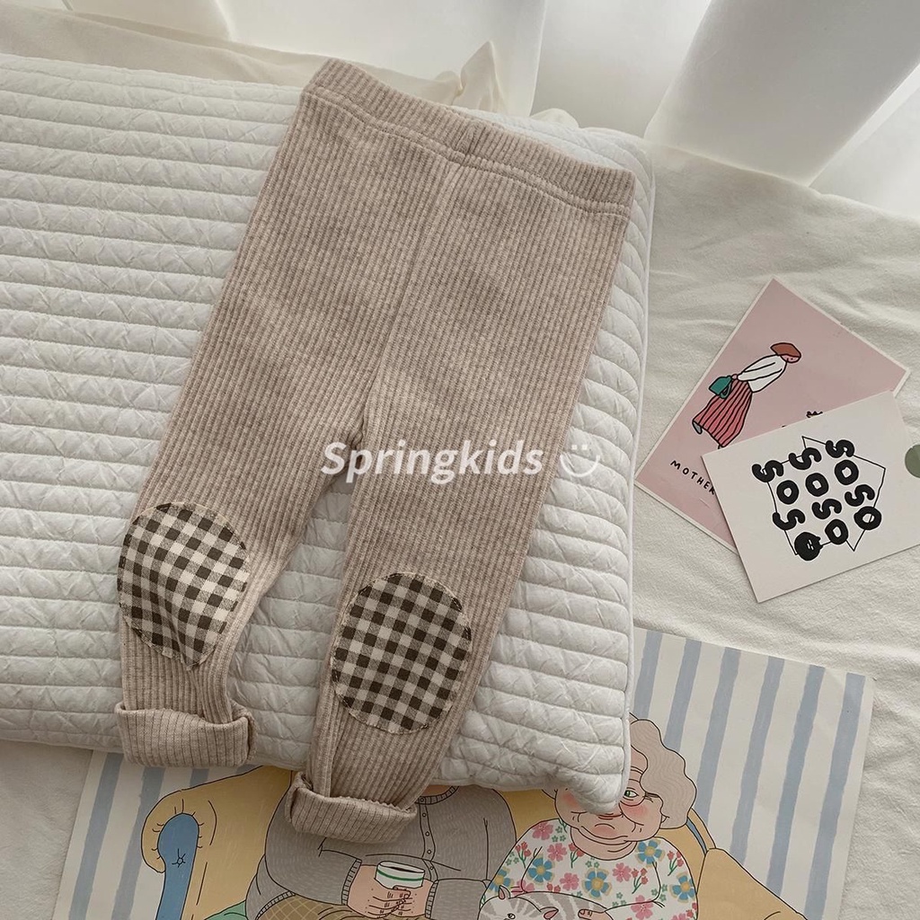 Quần Legging Họa Tiết Kẻ Sọc Màu Sắc Thời Trang Xuân Thu Xinh Xắn Cho Bé Gái